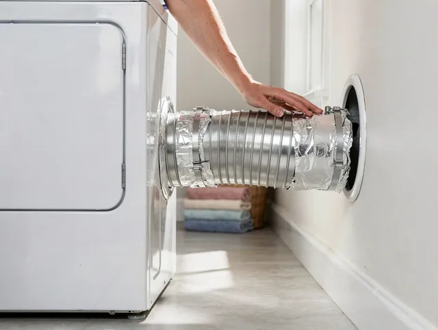 Professional dryer vent hose installation by Artesia Dryer Vent Cleaning in Artesia